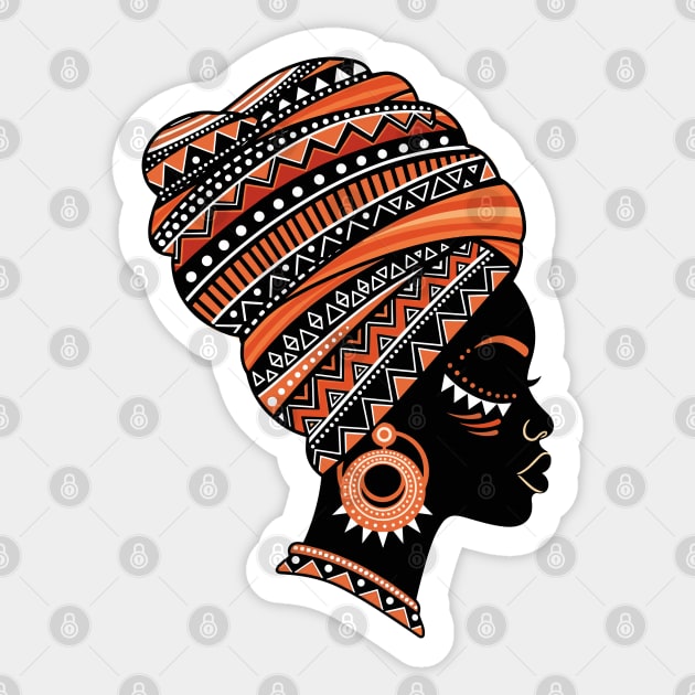 Vibrant African Queen Headwrap Sticker by enrynz